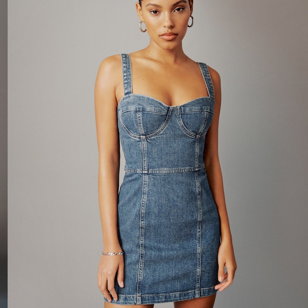 Reformation Nikki bustier mini denim dress